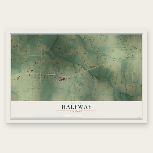 Halfway, Missouri map print, the full design