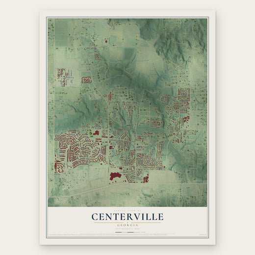 Centerville, Georgia map print, the full design