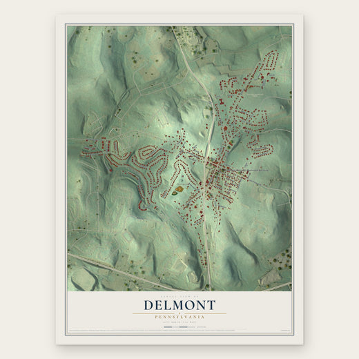 Delmont, Pennsylvania map print, the full design
