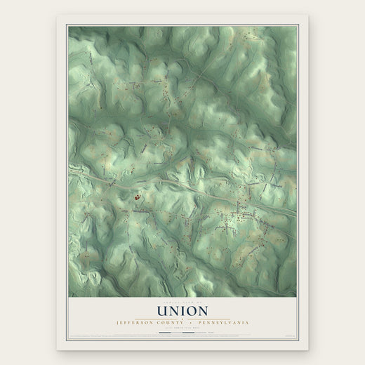 Union, Jefferson County, Pennsylvania map print, the full design