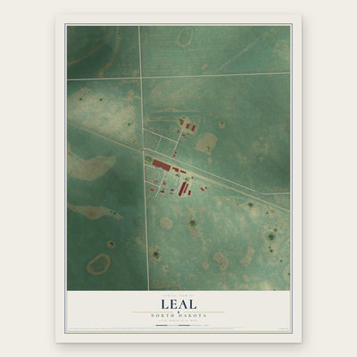 Leal, North Dakota map print, the full design