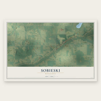 Sobieski, Minnesota map print, the full design