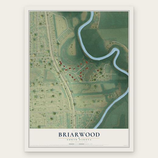 Briarwood, North Dakota map print, the full design