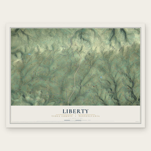 Liberty, Tioga County, Pennsylvania map print, the full design