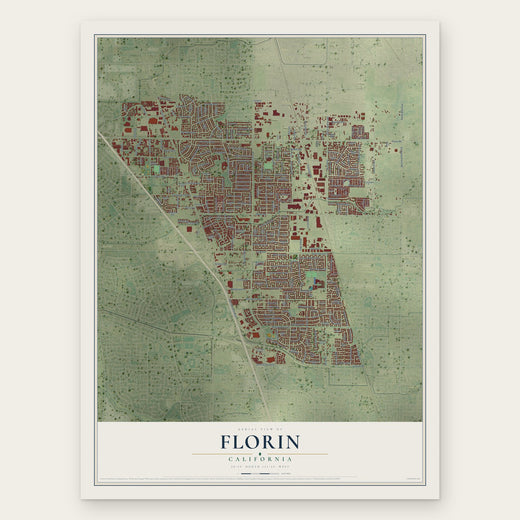 Florin, California map print, the full design