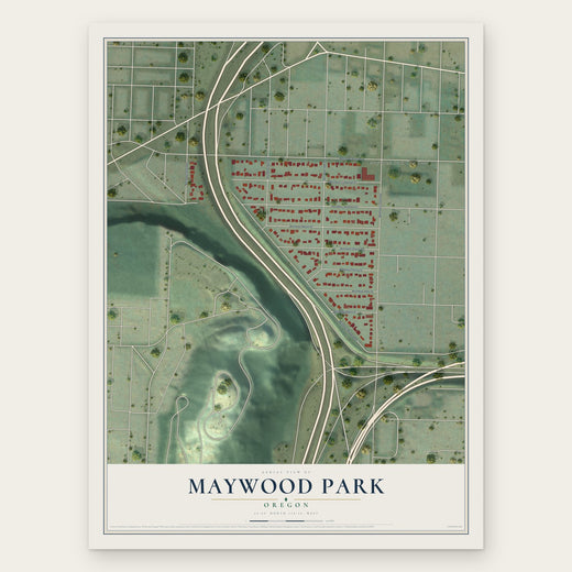Maywood Park, Oregon map print, the full design