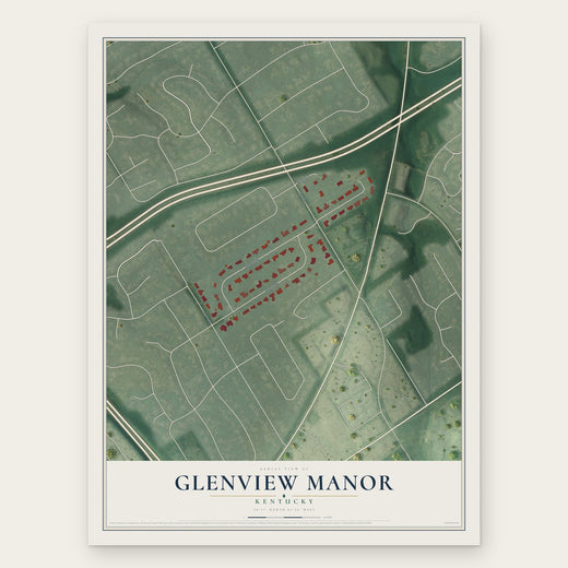 Glenview Manor, Kentucky map print, the full design