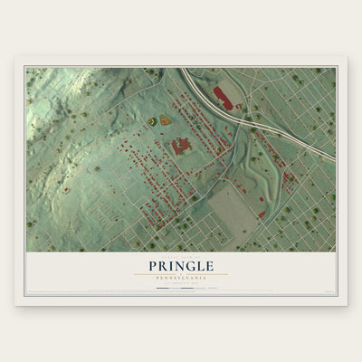 Pringle, Pennsylvania map print, the full design