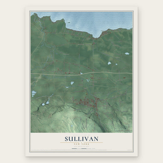 Sullivan, New York map print, the full design
