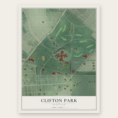 Clifton Park, Maryland map print, the full design