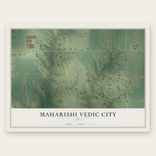 Maharishi Vedic City, Iowa map print, the full design