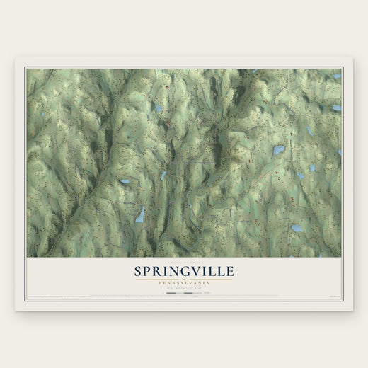 Springville, Pennsylvania map print, the full design