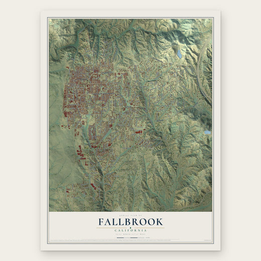 Fallbrook, California map print, the full design