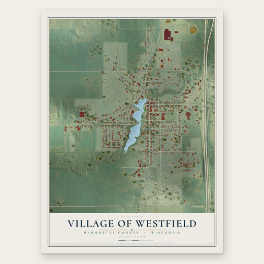 Westfield, Wisconsin map print, the full design