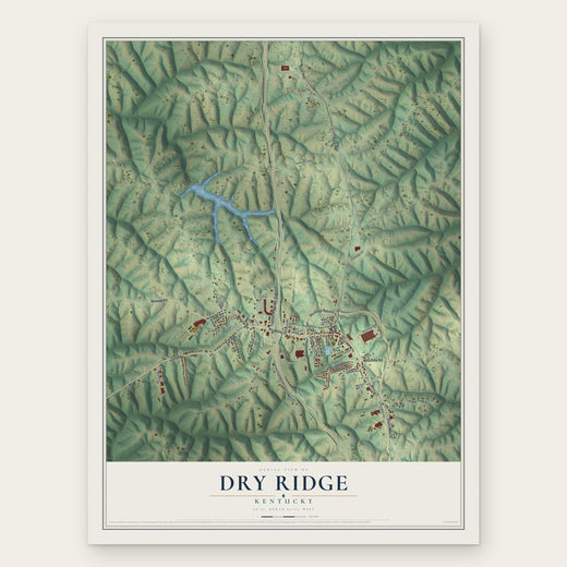 Dry Ridge, Kentucky map print, the full design