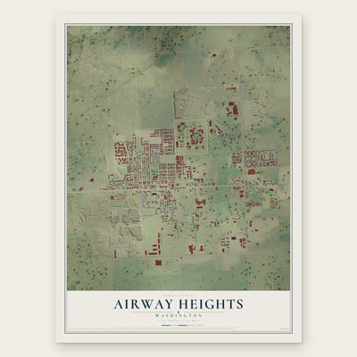 Airway Heights, Washington map print, the full design