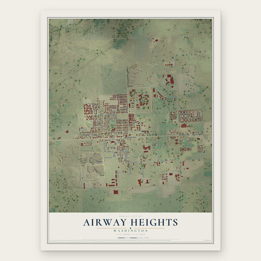 Airway Heights, Washington map print, the full design