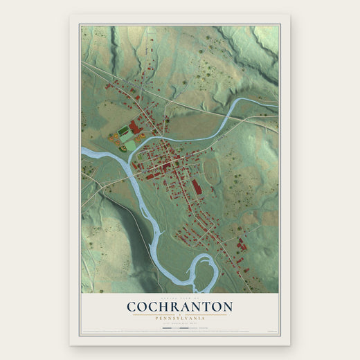 Cochranton, Pennsylvania map print, the full design