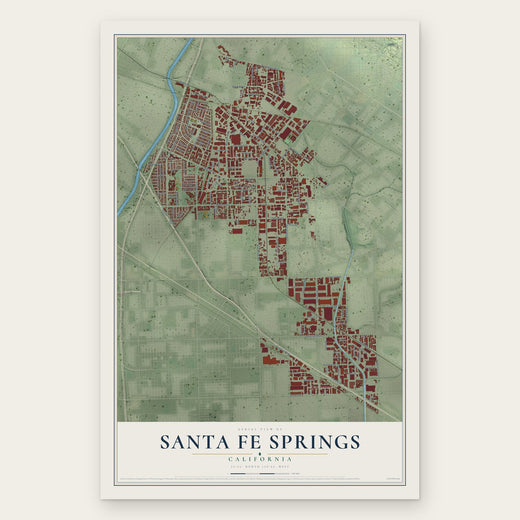 Santa Fe Springs, California map print, the full design