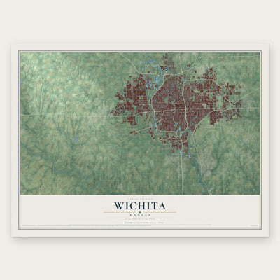Wichita, Kansas map print, the full design