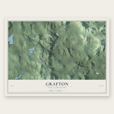 Grafton, New Hampshire map print, the full design