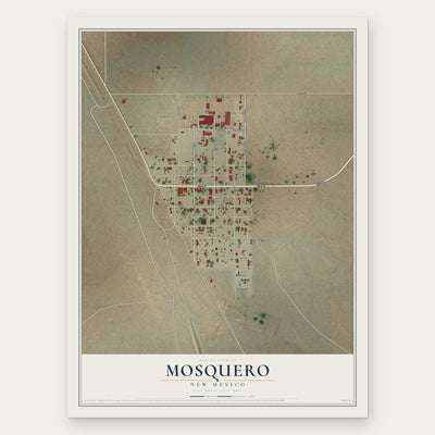 Mosquero, New Mexico map print, the full design