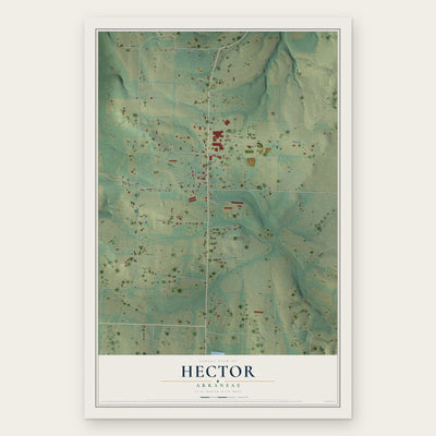 Hector, Arkansas map print, the full design