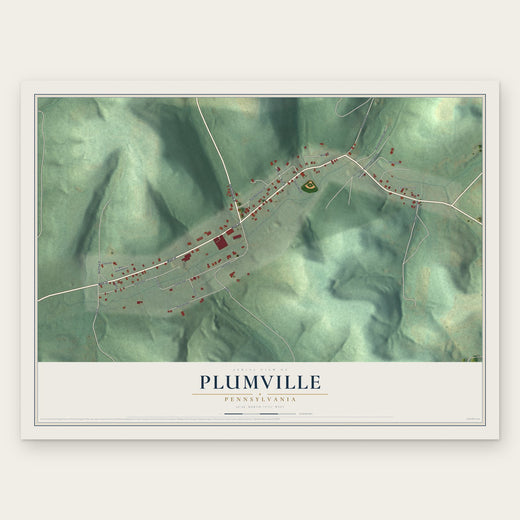 Plumville, Pennsylvania map print, the full design