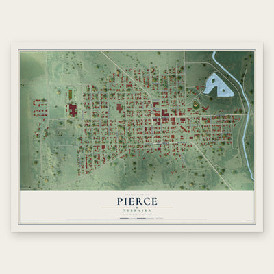 Pierce, Nebraska map print, the full design