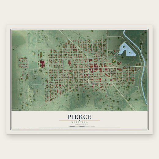 Pierce, Nebraska map print, the full design