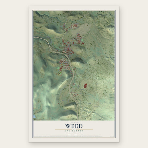 Weed, California map print, the full design