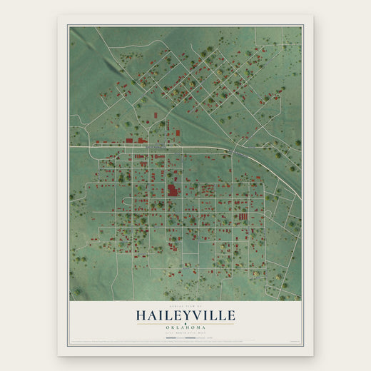 Haileyville, Oklahoma map print, the full design