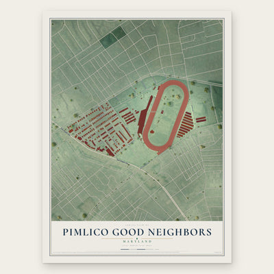 Pimlico Good Neighbors, Maryland map print, the full design