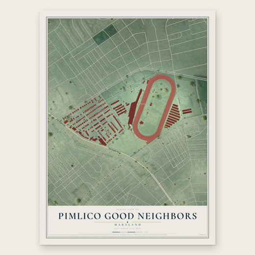 Pimlico Good Neighbors, Maryland map print, the full design