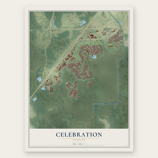 Celebration, Florida map print, the full design
