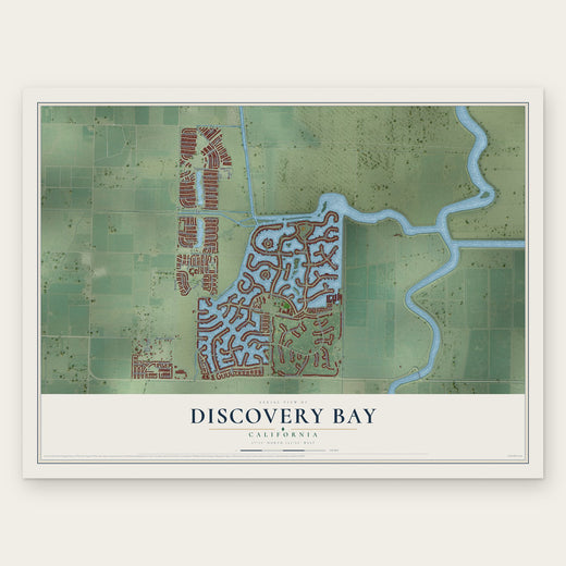 Discovery Bay, California map print, the full design