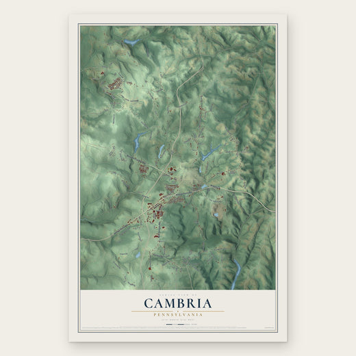 Cambria, Pennsylvania map print, the full design
