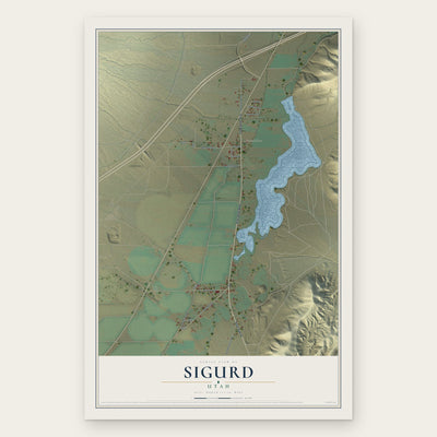 Sigurd, Utah map print, the full design