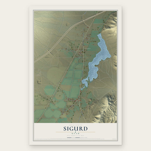 Sigurd, Utah map print, the full design