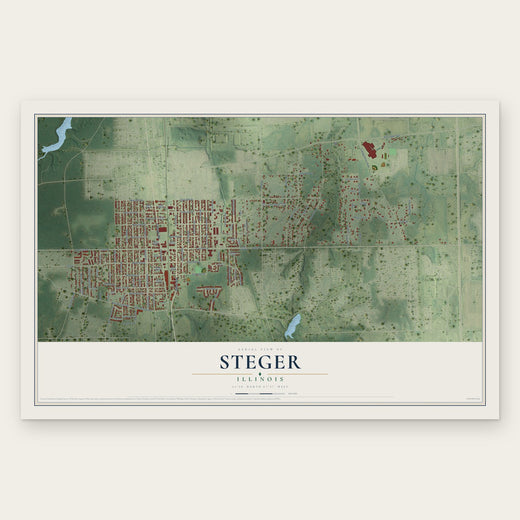 Steger, Illinois map print, the full design