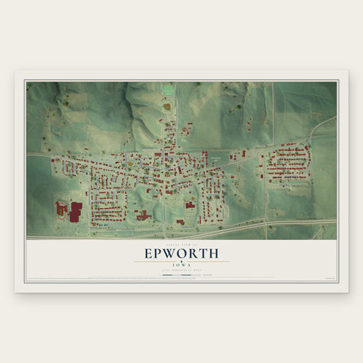 Epworth, Iowa map print, the full design