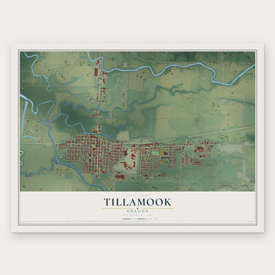 Tillamook, Oregon map print, the full design