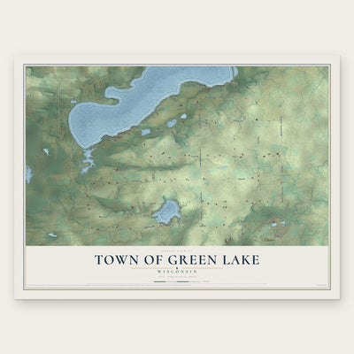 Town of Green Lake, Wisconsin map print, the full design