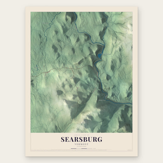 Searsburg, Vermont map print, the full design