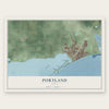 Portland, Texas map print, the full design