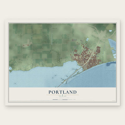 Portland, Texas map print, the full design
