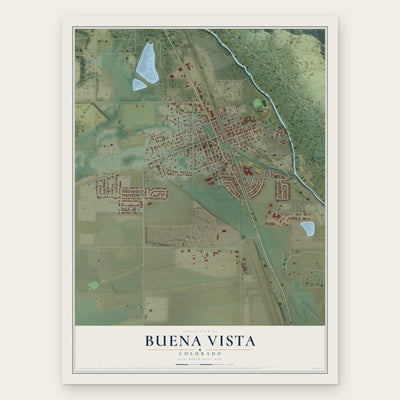 Buena Vista, Colorado map print, the full design