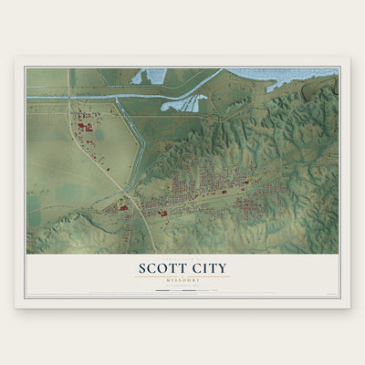 Scott City, Missouri map print, the full design
