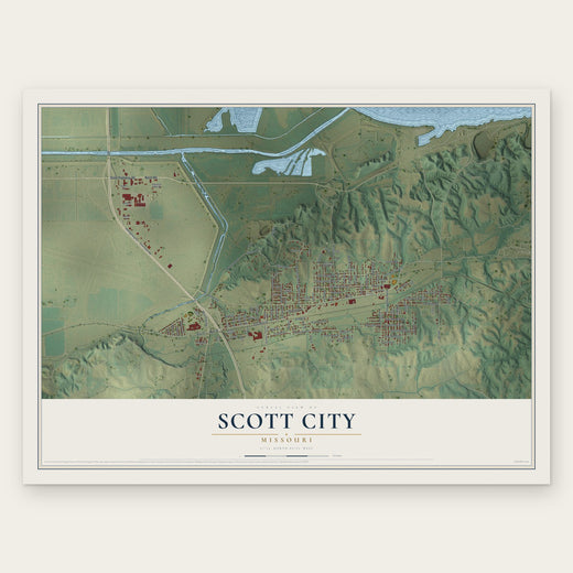 Scott City, Missouri map print, the full design