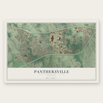 Panthersville, Georgia map print, the full design